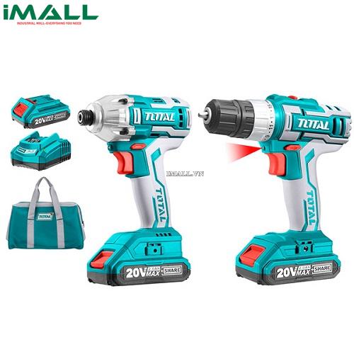 Bộ 2 máy vặn vít và máy khoan dùng pin 20V Total TCKLI2006