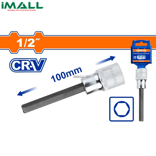 Đầu tuýp 1/2" ra đầu vít lục giác dài 4x100mm Wadfow WSC5201