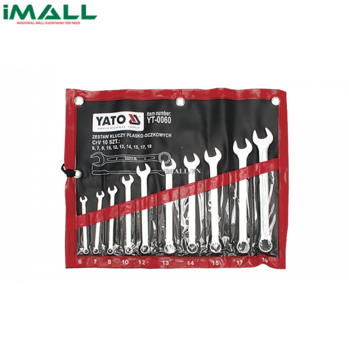 Bộ cờ lê vòng miệng (loại mờ) hệ mét 10 chi tiết Yato YT-0060 (6-19mm)