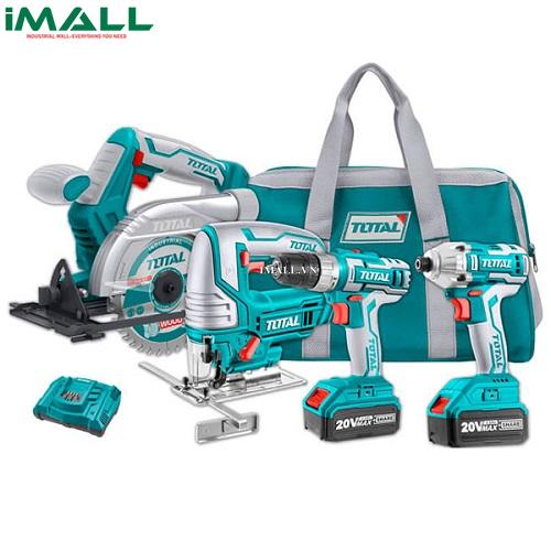 Bộ combo 4 máy cưa đĩa, máy cưa lọng, máy siết vít và máy khoan dùng pin 20V Total TCKLI2010