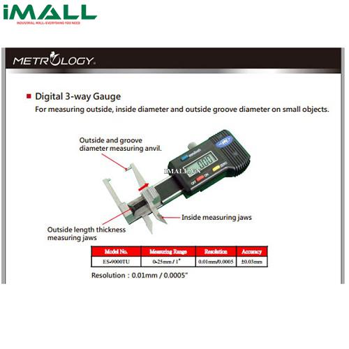 Thước đô độ dày điện tử Metrology ES-9000TU (0-25mm/1”,0.01mm/0.0005)
