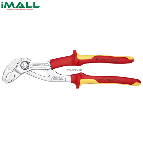 Kìm Nước Mỏ Quạ Cobra® Mở đến Ø50mm Cách điện 1000 Volt Knipex 87 26 250