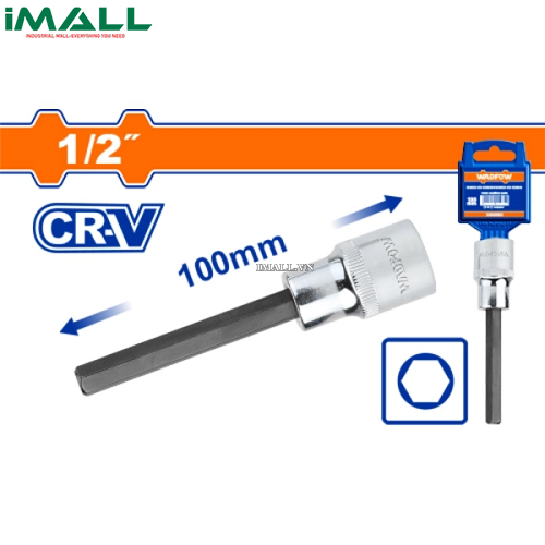 Đầu tuýp 1/2" ra đầu vít lục giác dài 8x100mm Wadfow WSC5205