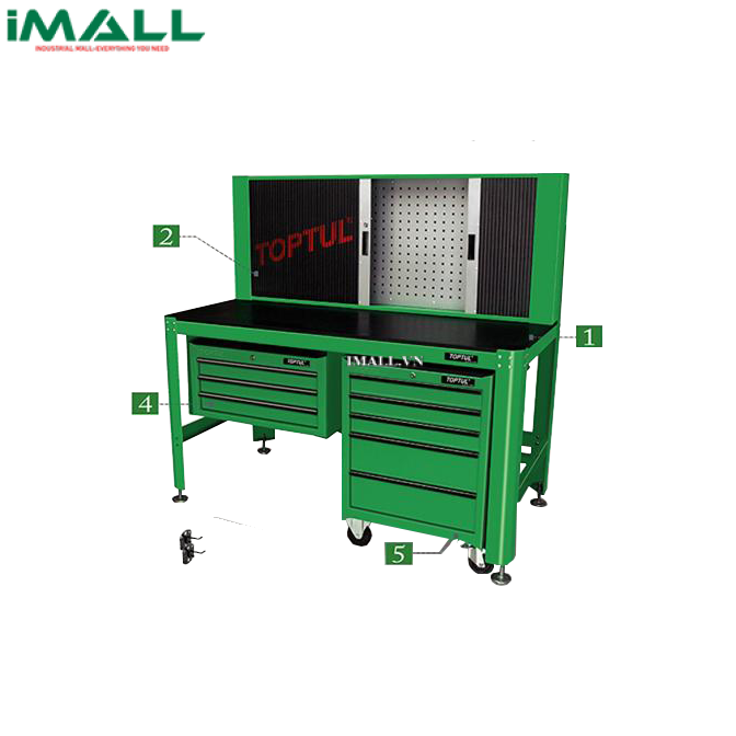 Tủ 3 ngăn có đồ nghề 157 chi tiết TOPTUL GCAZ0005 ( màu xanh)