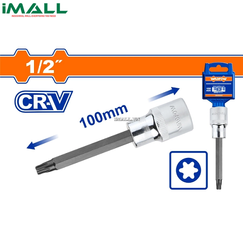 Đầu tuýp 1/2" ra đầu vít lục giác sao dài T20x100mm Wadfow WSC5211