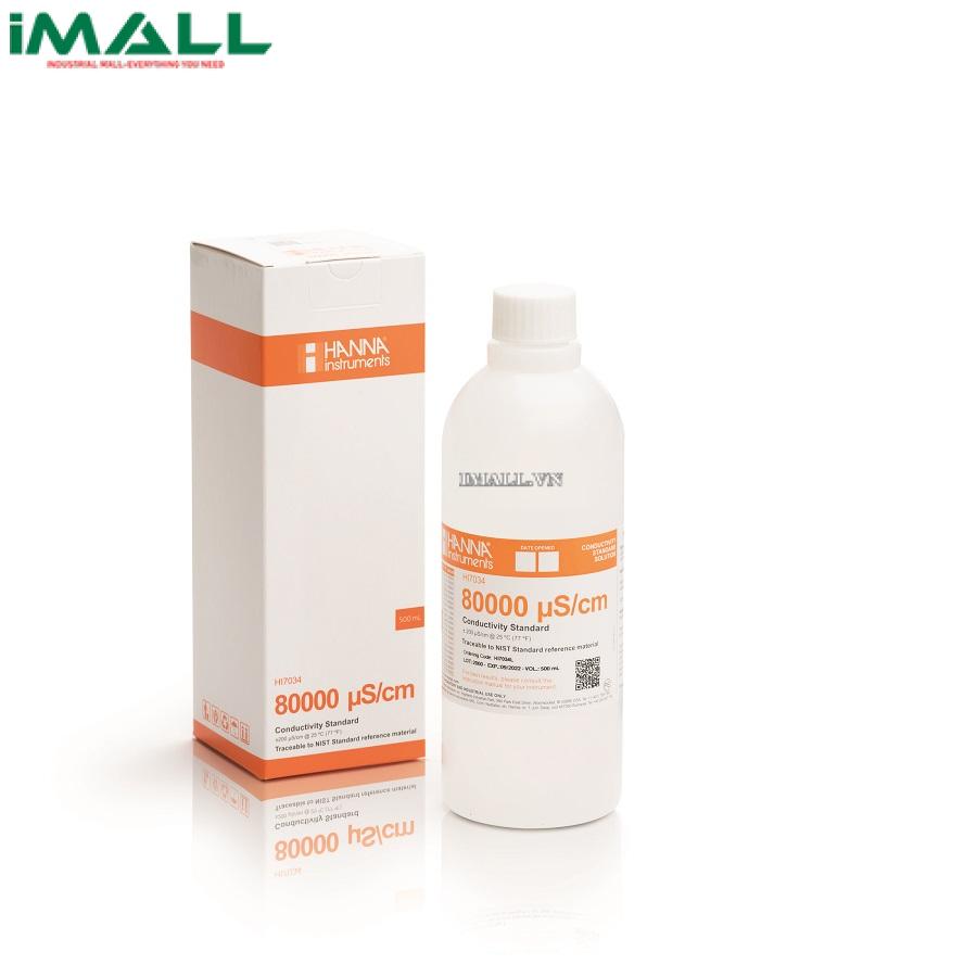 Dung Dịch Hiệu Chuẩn Độ Dẫn (EC) 80000 µS/cm HANNA HI7034L (Chai 500mL)