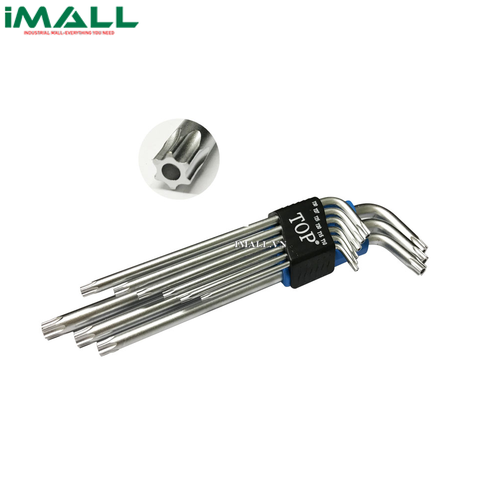 Bộ lục giác 9 cây T10-T50, đầu bông mai, có lỗ TOP KTH001