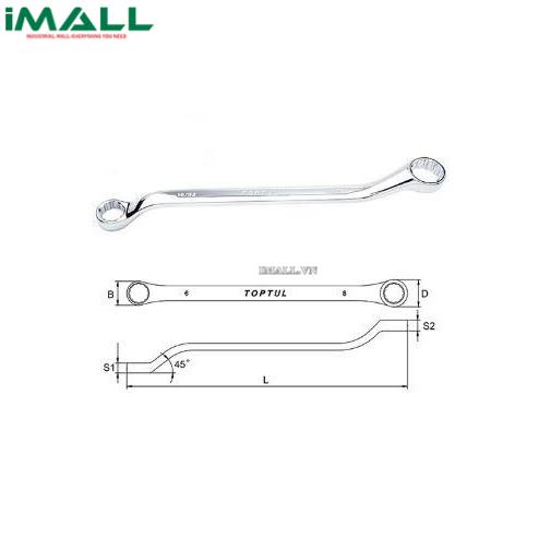 Cờ lê 2 đầu vòng hệ inch 45 độ TOPTUL ACAH0810 (1/4x5/16 inch)