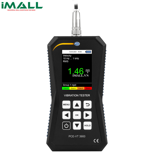 Máy đo độ rung (0~399,9 m/s²; 0~399,9 mm/s; 600~50000 RPM; 0~3,9 mm; kèm Certificate ISO) PCE VT 3900S-ICA