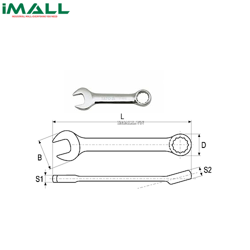 Cờ lê vòng miệng loại ngắn Yato YT-4902 ( 9mm )