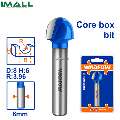 Mũi phay gỗ đầu tròn 6x6x8mm Wadfow WRG8402