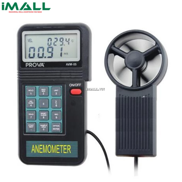 Máy đo tốc độ gió/lưu lượng gió/ Nhiệt độ PROVA AVM-05 (0.0~45.0 m/s, 0~45.0 °C, 0-99990 CMM)
