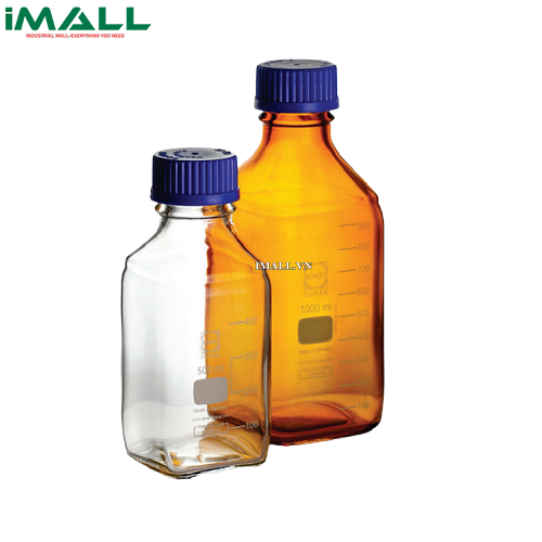 Chai trung tính vuông màu nâu WITEG 5 523 332 (250ml, 10 cái)