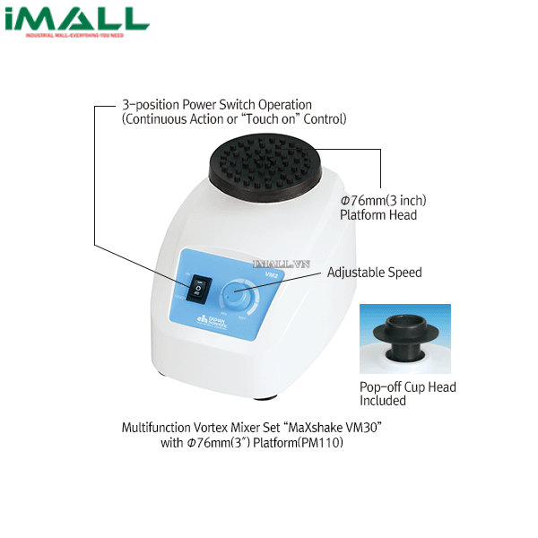 Bộ lắc đa chức năng Vortex DaiHan VM-30 (0~3.300rpm; 0.5kg)
