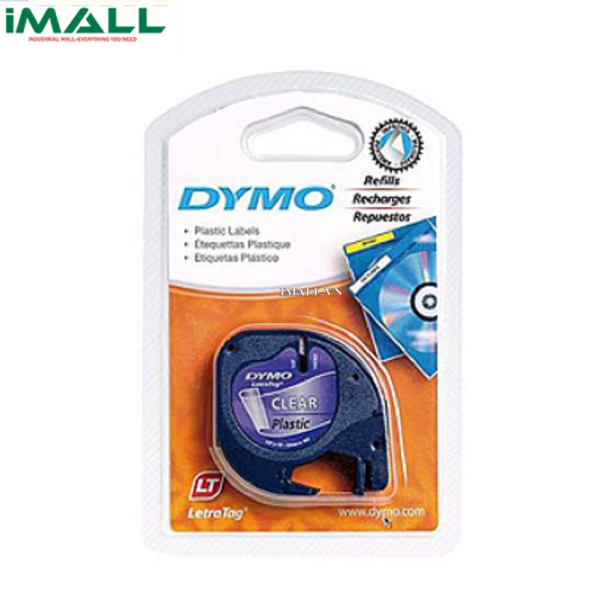 Tem in nhãn LetraTag nhựa trong DYMO 63020745 (12mm x 4m)