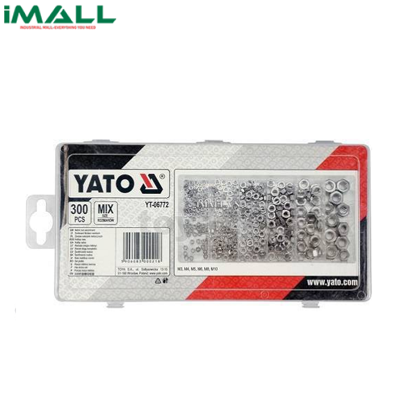 Bộ đai ốc thép DIN 934  Yato YT-06772 (300 chi tiết)