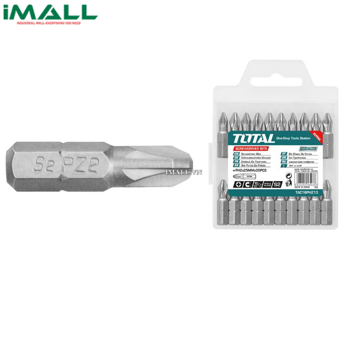 Bộ mũi vít 10 chi tiết (PH2x65mm) Total TAC16PH233