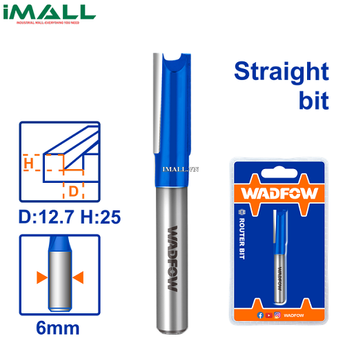 Mũi phay gỗ thẳng 6x6.35mm Wadfow WRG1401