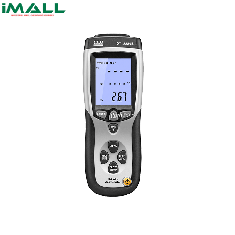 Máy đo tốc độ gió, nhiệt độ, độ ẩm CEM DT-8880B (0.1~25m/s, 0~50ºC, 0~100%RH)