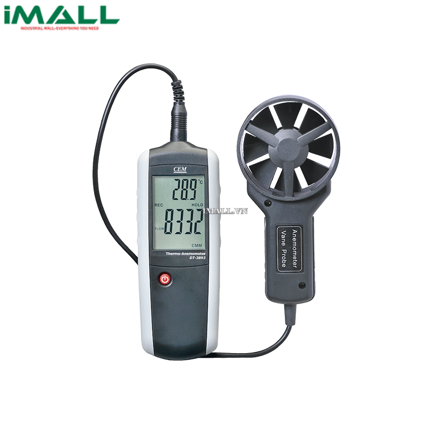 Máy đo lưu lượng, tốc độ gió, nhiệt độ CEM DT-3893 (0.4~30m/s, -10~60ºC, CFM/CMM: 0-999900)