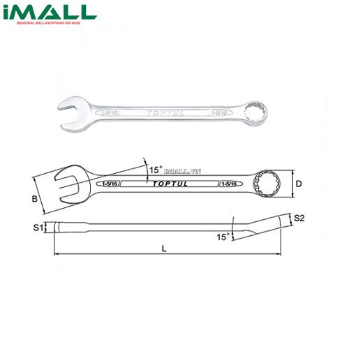 Cờ lê vòng miệng hệ inch 5/8" Toptul ACEB2020