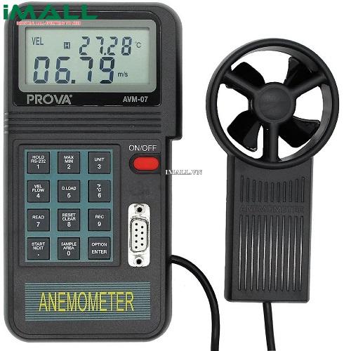 Máy đo tốc độ gió/lưu lượng gió/ Nhiệt độ PROVA AVM-07 (0.0~45.0 m/s, 0~45.0 °C, 0-99990 CMM, Dataloger))