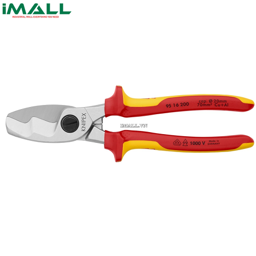 Kìm Cắt Cáp Điện Đến Ø 20mm Cách Điện 1000 Volt Knipex 95 16 200