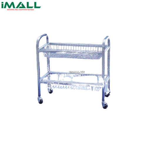 Xe đẩy bằng thép không gỉ (Kiểu rổ lưới, 2 ngăn) SciLab SL.Car7041