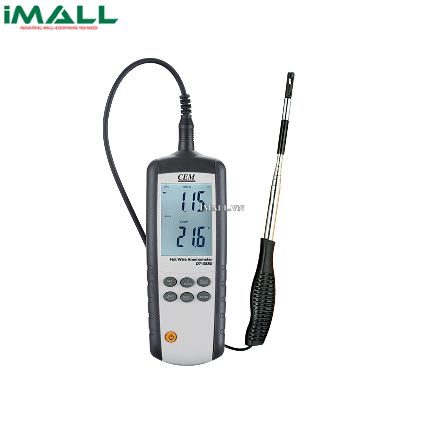 Máy đo tốc độ gió, nhiệt độ môi trường CEM DT-3880 (0.1~25m/s, 0~50ºC)