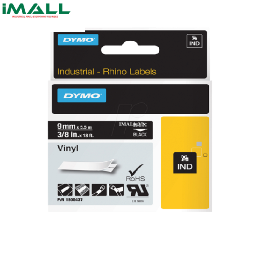 Tem nhãn công nghiệp nylon dẻo Rhino trắng DYMO 63020767 (19mm x 3.5m)