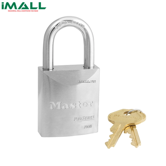 Ổ khóa thân thép mạ Chrome 40mm Master Lock 70404KEY