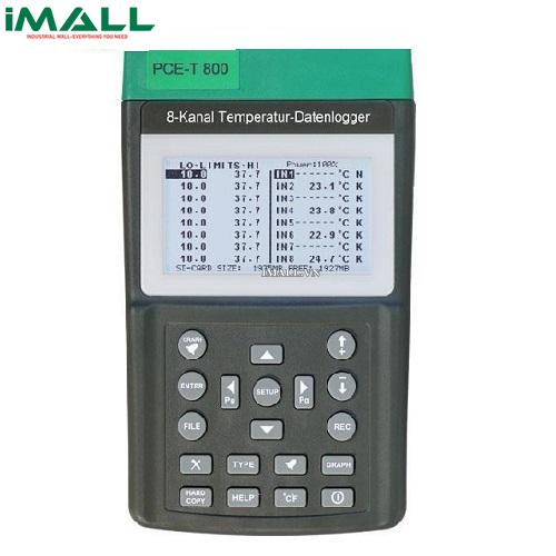 Máy đo nhiệt độ với data logger hiển thị đồng thời 8 kênh đo PCE T800