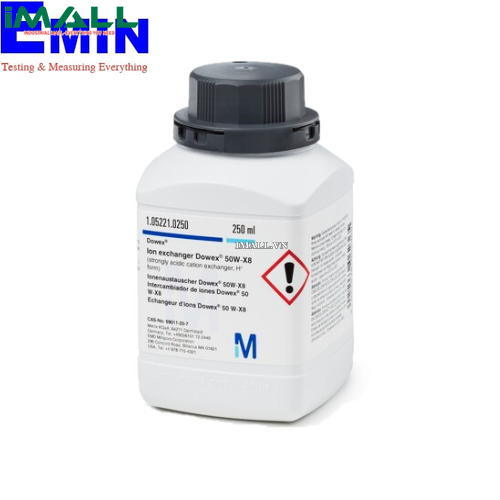 Hóa chất trao đổi ion Dowex 1-X8 (stronglytricly basic anion exchanger), Cl⁻ form (Chai nhựa 250 ml) Merck 1052420250