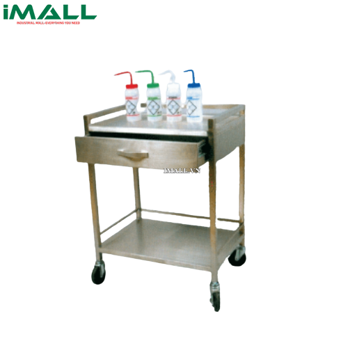 Xe đẩy bằng thép không gỉ (1 Ngăn kéo & 2 Kệ, 65×45×h90cm) SciLab SL.Car7031