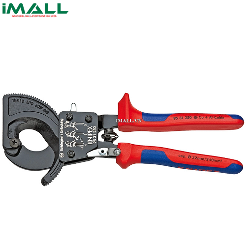 Kìm Cắt Cáp Đồng Nhôm Ø32mm/ 240 mm² Kiểu Bánh Cóc Knipex 95 31 250