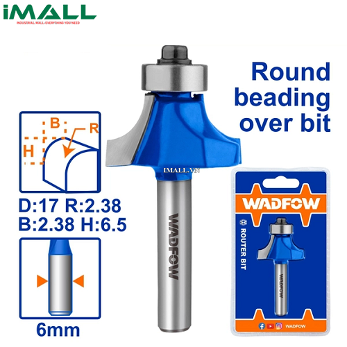 Mũi phay gỗ vát mép 6x6x35mm Wadfow WRG6408