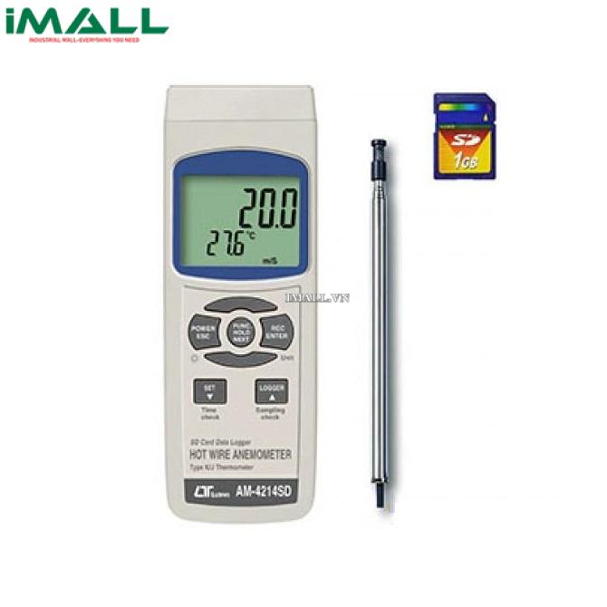 Máy đo tốc độ gió, lưu lượng gió, nhiệt độ môi trường Lutron AM-4214SD (20m/s, 999m3/min,50°C)