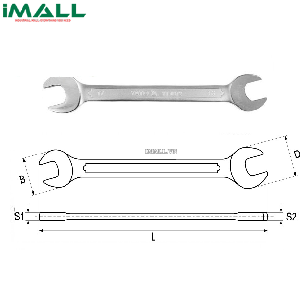 Cờ lê 2 đầu miệng loại dài hệ mét Yato YT-0107 (6x7mm)