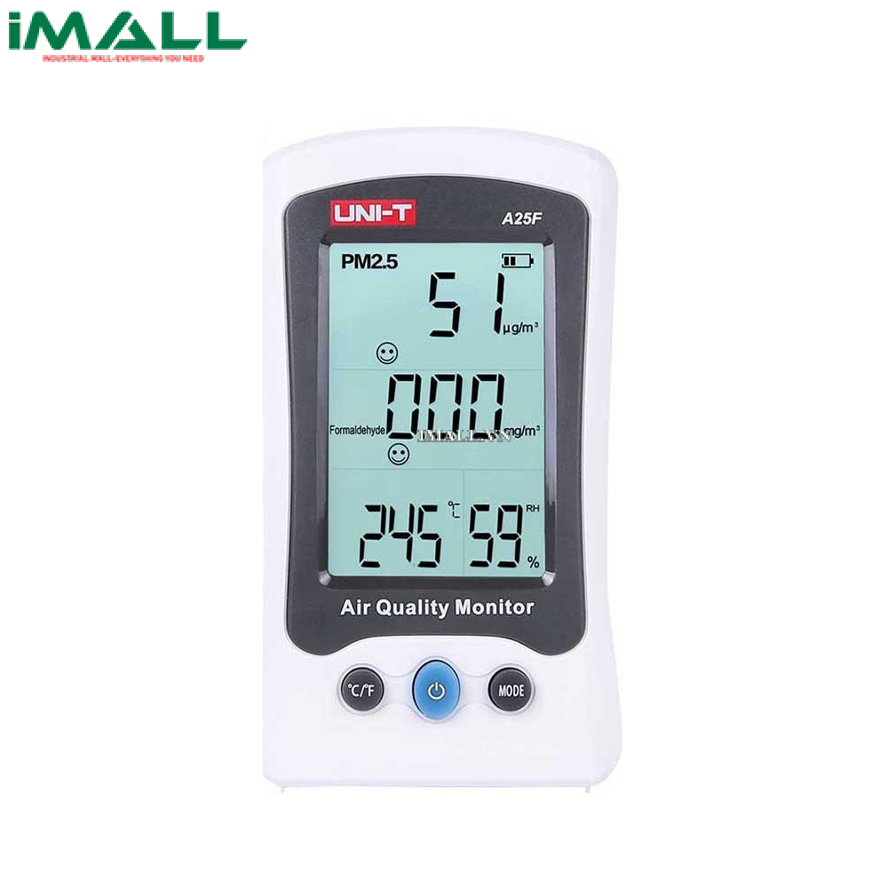 Máy đo nồng độ bụi PM2.5 UNI-T A25F (0~500μg/m³, Formaldehyde)