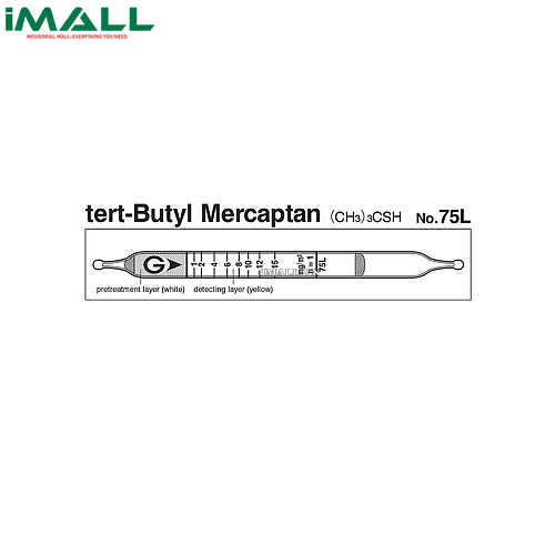 Ống dò đo nhanh tert-Butyl mercaptan (CH3) 3CSH Gastec 75L (0,5-30mg / m3)