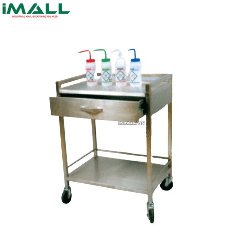 Xe đẩy bằng thép không gỉ (1 Ngăn kéo & 2 Kệ, 75×45×h90cm) SciLab SL.Car7032