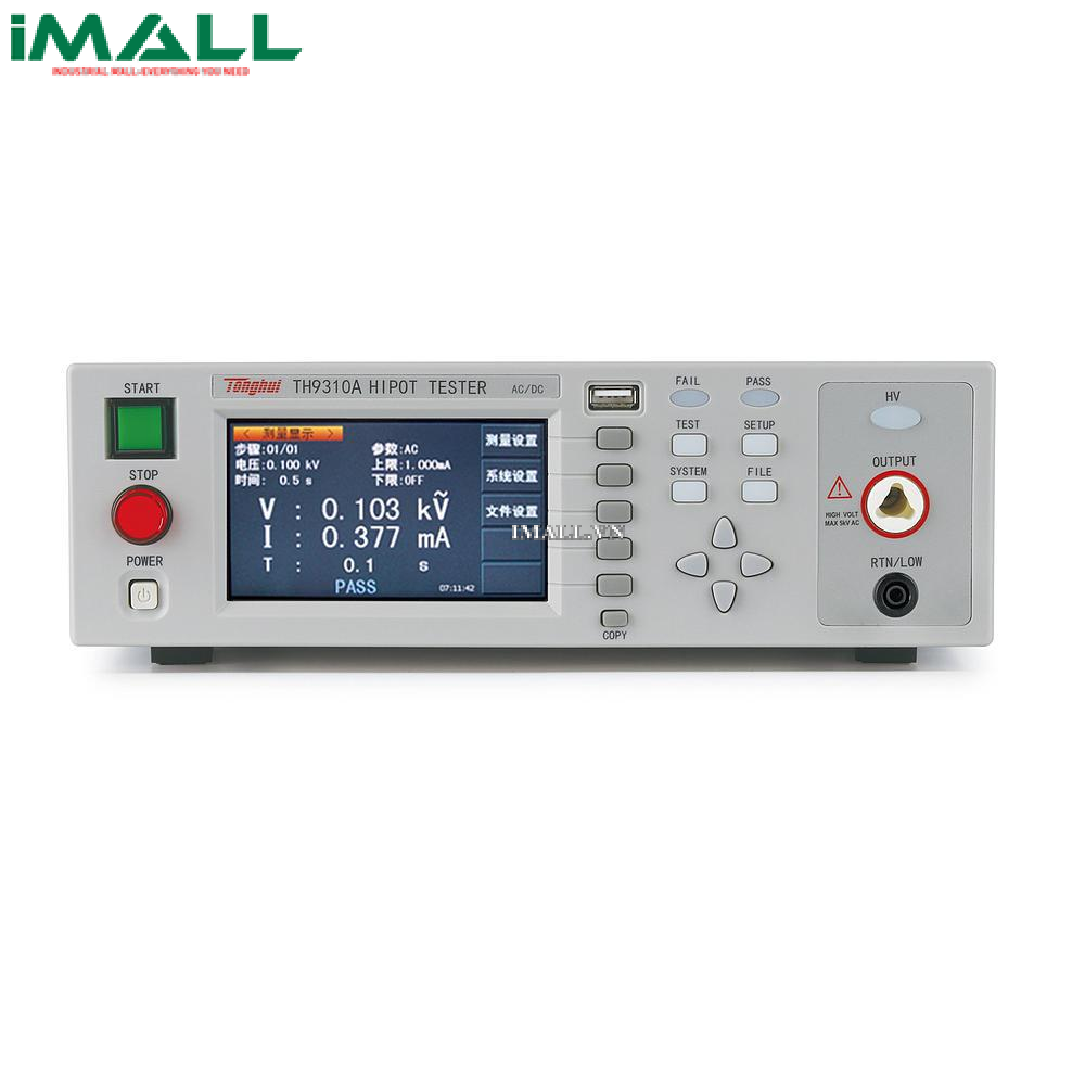 Máy kiểm tra Hipot Tonghui TH9310A (AC: 0.05~5.00kV; DC: 0.05~6.00kV)
