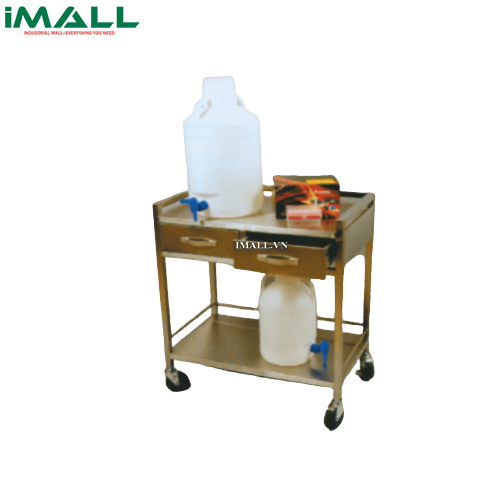 Xe đẩy bằng thép không gỉ (2 Ngăn kéo & 2 Kệ, 90×45×h90cm) SciLab SL.Car7034