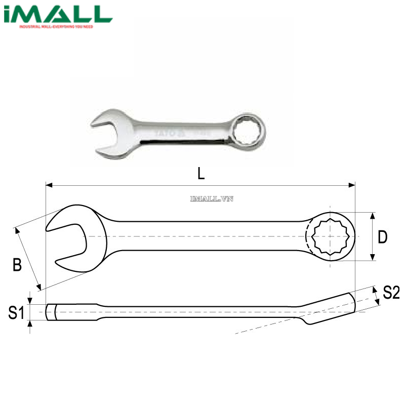 Cờ lê vòng miệng loại ngắn Yato YT-4911 (18mm)