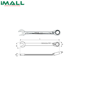Cờ lê vòng miệng tự động đảo chiều có chốt khóa Yato YT-1670  (27mm)