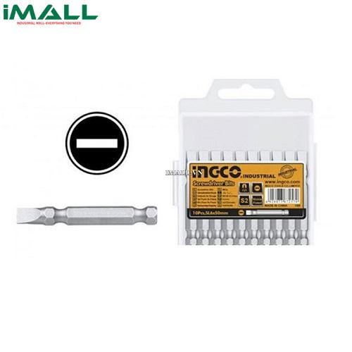 Bộ mũi vít dẹp (SL6.5x50mm) 10 mũi INGCO SDB11SL523