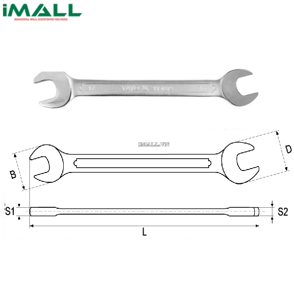 Cờ lê 2 đầu miệng hệ mét Yato YT-4807 (13x16mm)
