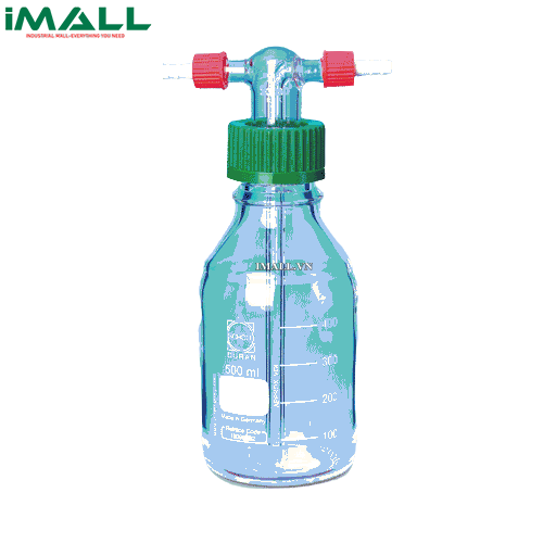 Bình hút, sục khí thủy tinh DURAN (Nắp GL45, vòng đệm PTFE/Silicone;màng lọc P1; 250ml)  SciLab SL.Bot2085