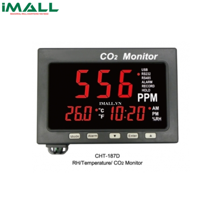 Máy đo nhiệt độ/độ ẩm/CO2 EZDO CHT-187D (95%RH, 70°C, ghi dữ liệu)
