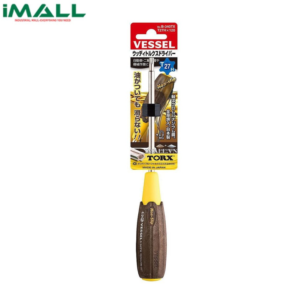 Tô vít hoa thị tay cầm gỗ Vessel B-340TX (T27H x 120)